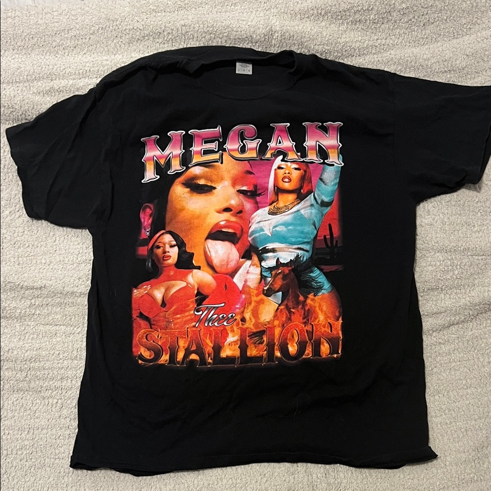 Black Graphic T-Shirt with Megan Thee Stallion Design